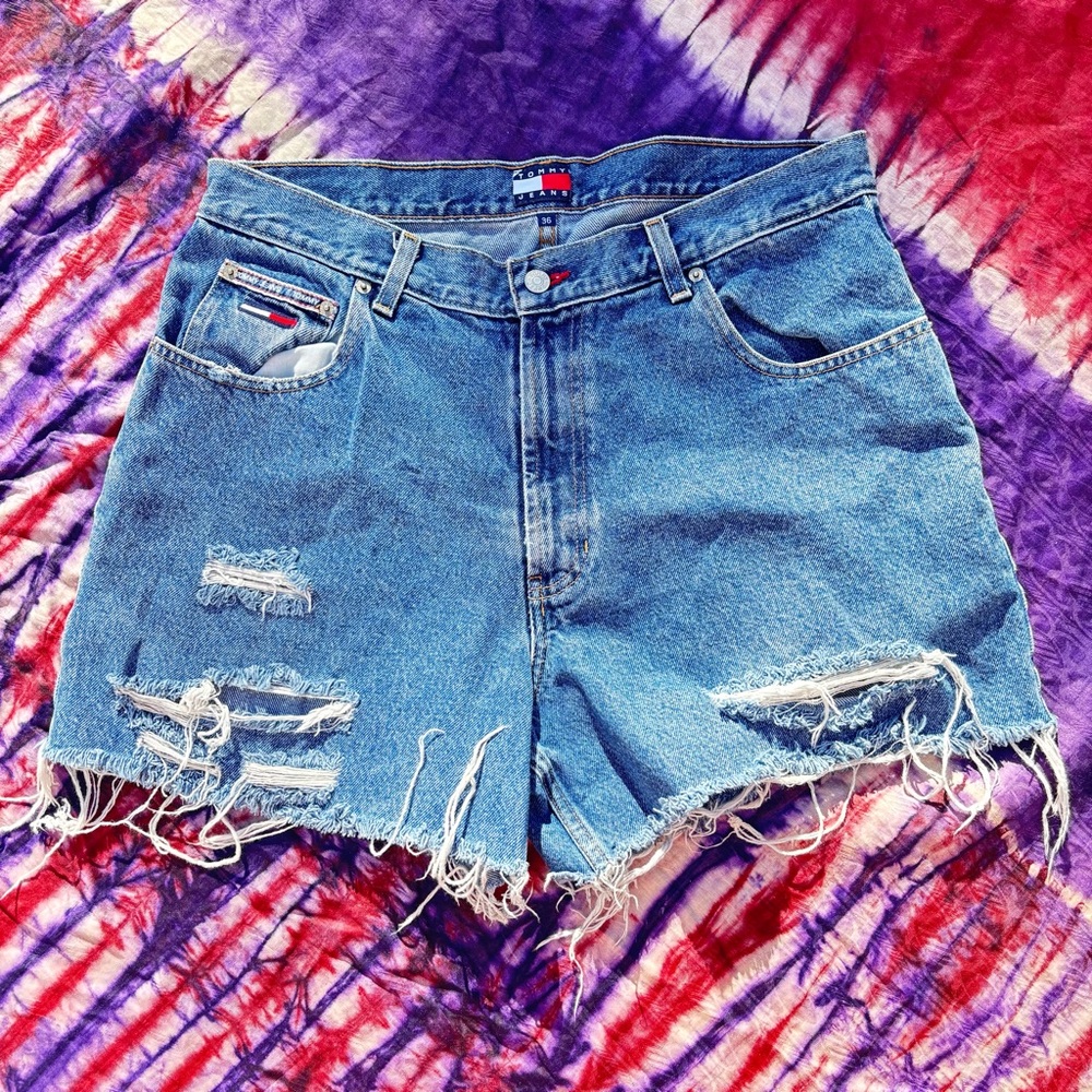 Denim Blue Distressed Women's Shorts